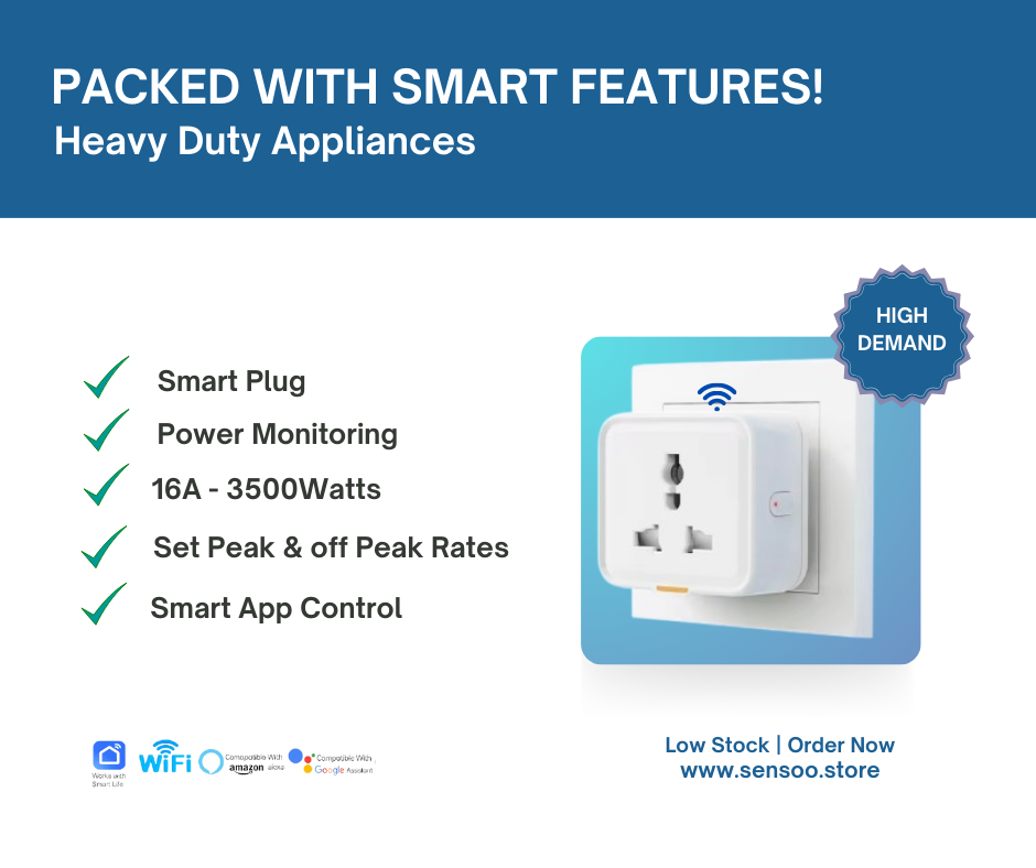 High Performance 16A Smart WiFi Plug with Alexa & Google Assistant – Energy Monitoring & 3500W Support