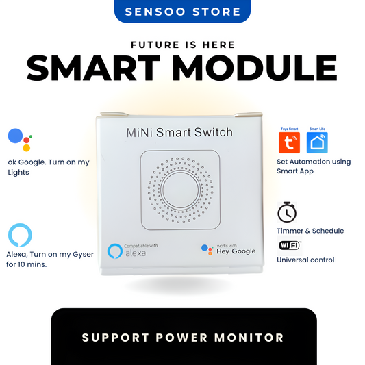 Sensoo Smart switch module 1 gang 16A heavy duty appliances power monitor Sensoo Pakistan | WiFi Home Automation