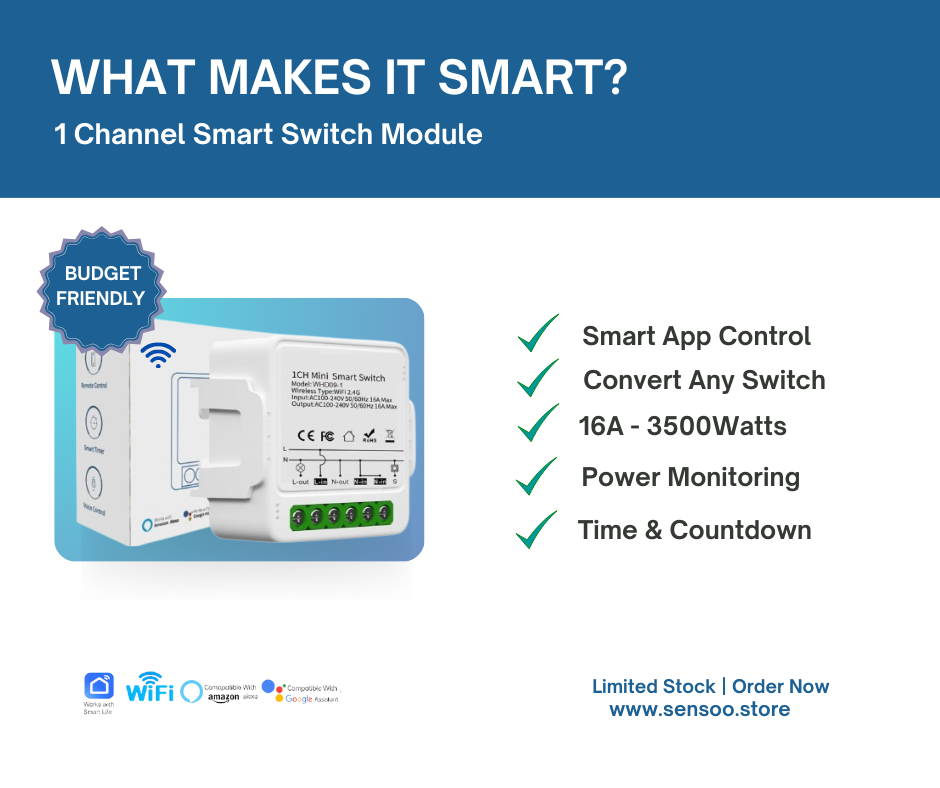 16A smart module power monitoring heavy load appliances sensoo pakistan