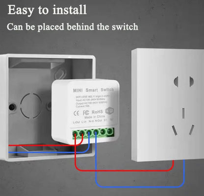 mini smart switch module easily install under switch 1gang, 2gang, 3gang, 4gang Sensoo Pakistan | WiFi Home Automation